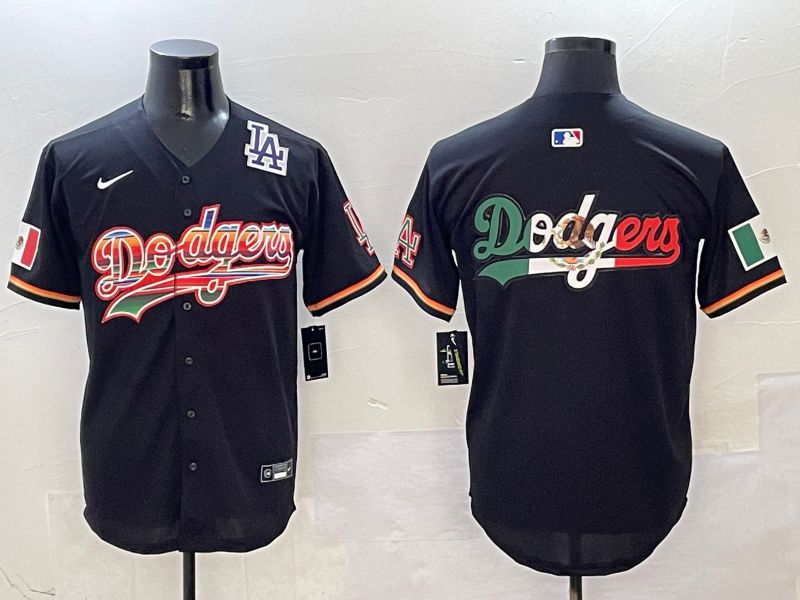Men Los Angeles Dodgers Blank Black rainbow Nike 2025 MLB Jersey style 11